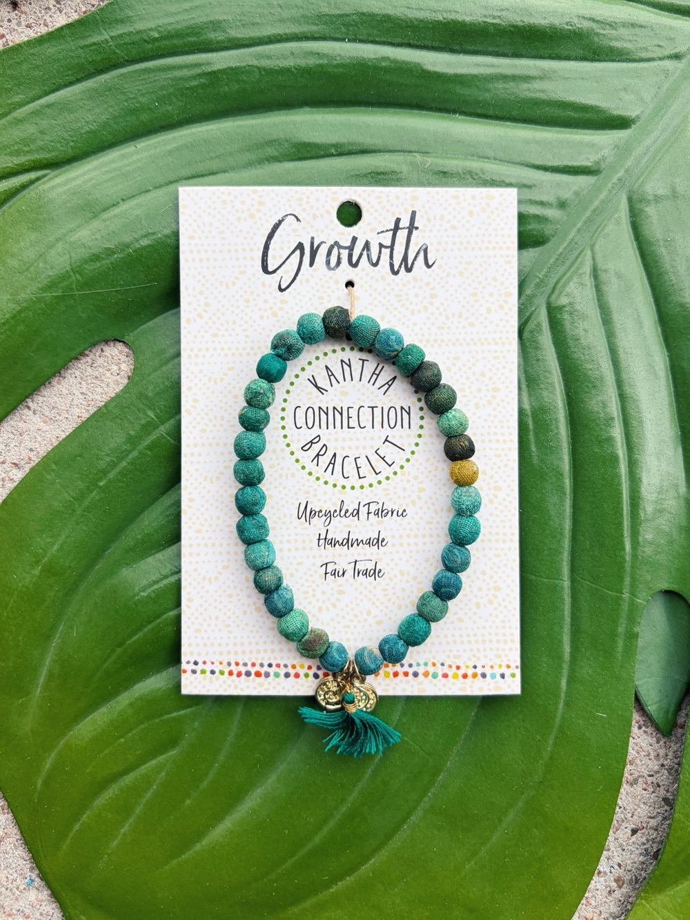 World Finds Kantha Connection Green Growth Bracelet